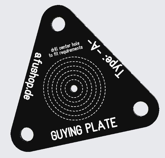 GUYING PLATE -A- Guying Plate Abspannplatte für GFK-Mast POTA SOTA
